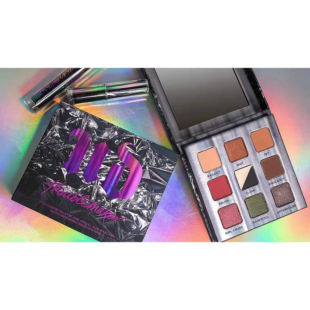 NEW Urban Decay Troublemaker Eyeshadow Palette Travel Mascara Set